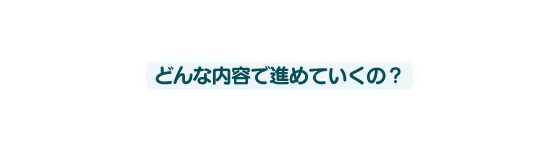 どんな内容で進めていくの